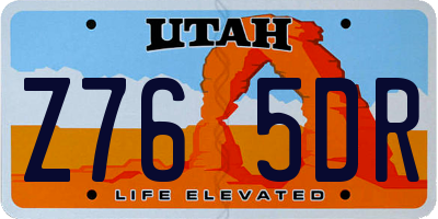 UT license plate Z765DR