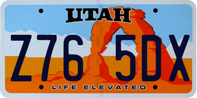 UT license plate Z765DX