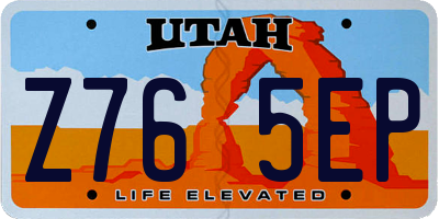 UT license plate Z765EP