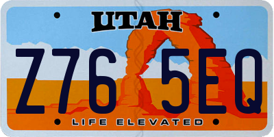 UT license plate Z765EQ