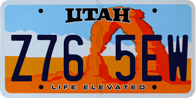 UT license plate Z765EW