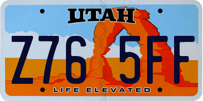 UT license plate Z765FF