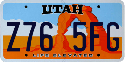 UT license plate Z765FG