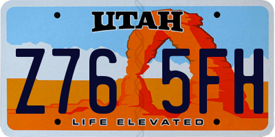 UT license plate Z765FH