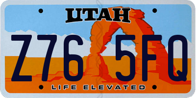 UT license plate Z765FQ