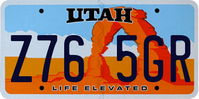 UT license plate Z765GR