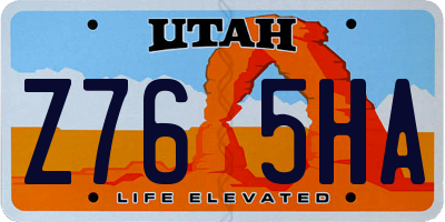 UT license plate Z765HA