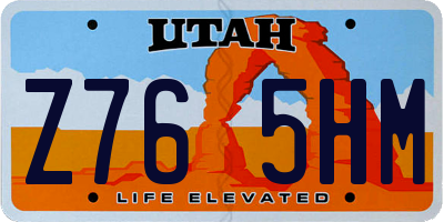 UT license plate Z765HM