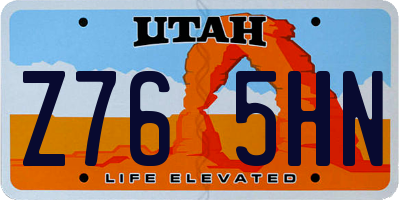UT license plate Z765HN