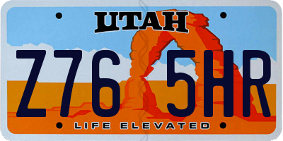 UT license plate Z765HR
