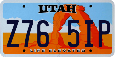 UT license plate Z765IP