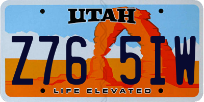 UT license plate Z765IW