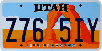 UT license plate Z765IY