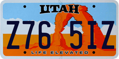 UT license plate Z765IZ