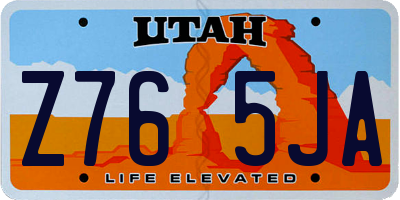 UT license plate Z765JA
