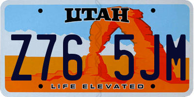 UT license plate Z765JM