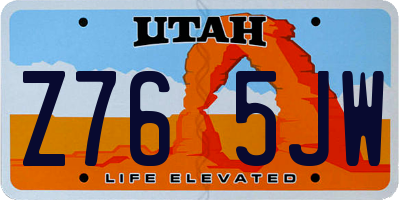 UT license plate Z765JW