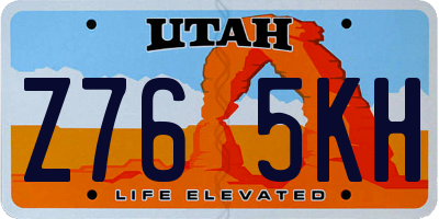 UT license plate Z765KH