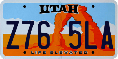 UT license plate Z765LA