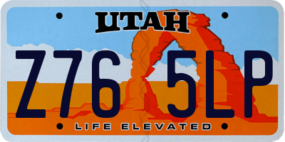 UT license plate Z765LP