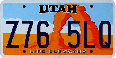 UT license plate Z765LQ