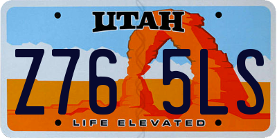 UT license plate Z765LS