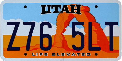 UT license plate Z765LT