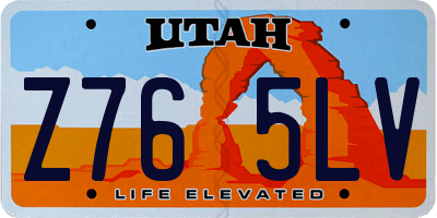 UT license plate Z765LV