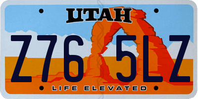 UT license plate Z765LZ