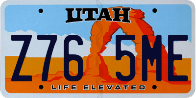 UT license plate Z765ME