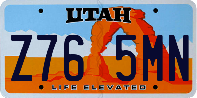 UT license plate Z765MN