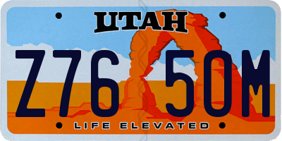 UT license plate Z765OM