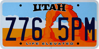 UT license plate Z765PM