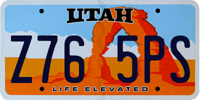 UT license plate Z765PS
