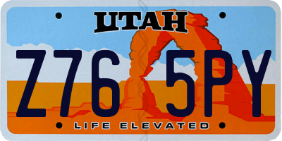 UT license plate Z765PY