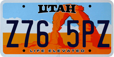 UT license plate Z765PZ