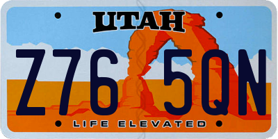 UT license plate Z765QN