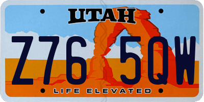 UT license plate Z765QW