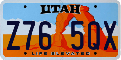 UT license plate Z765QX