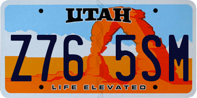 UT license plate Z765SM