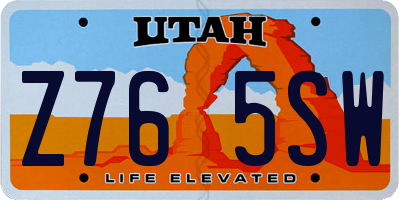 UT license plate Z765SW