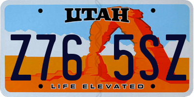 UT license plate Z765SZ