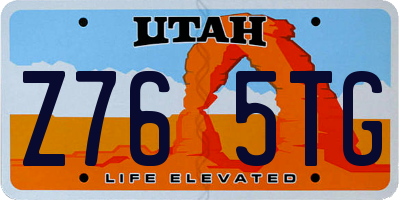 UT license plate Z765TG