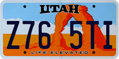 UT license plate Z765TI
