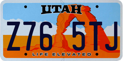 UT license plate Z765TJ