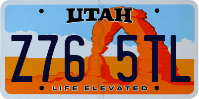UT license plate Z765TL
