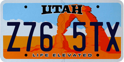 UT license plate Z765TX