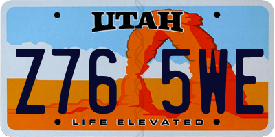 UT license plate Z765WE