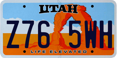 UT license plate Z765WH