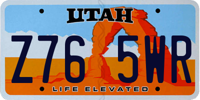UT license plate Z765WR